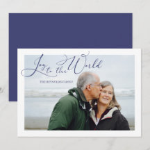 Alegria ao Cartão Azul Mundial de Férias de Natal