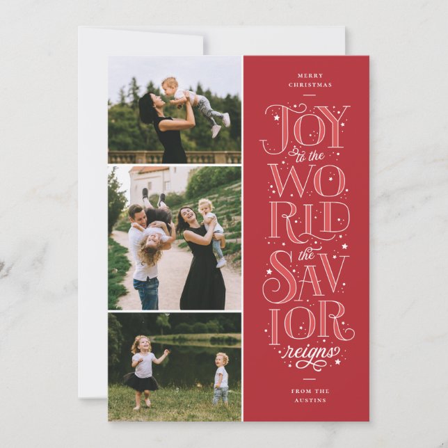 Festividades Alegria com o cartão de Natal Religioso do Mundo (Frente)