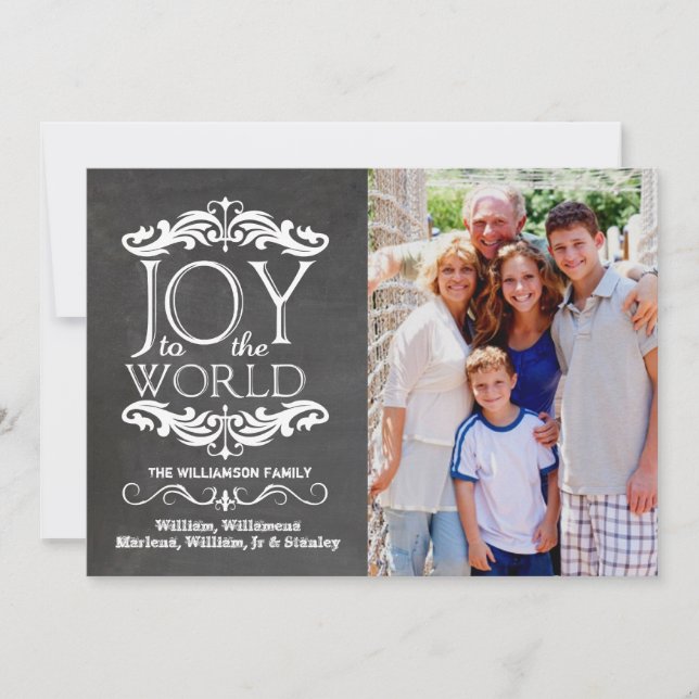 Festividades Alegria Moderna De Chalkboard Ao Cartão com fotos  (Frente)