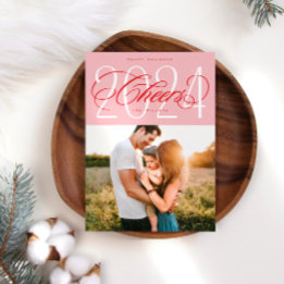 Festividades Alegria rosa para o Cartão com fotos de Natal de 2