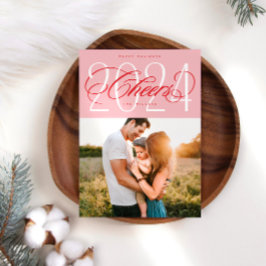 Festividades Alegria rosa para o Cartão com fotos de Natal de 2