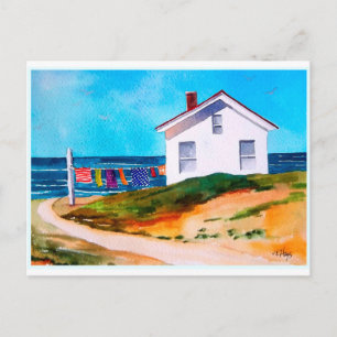 Festividades Algodão à beira-mar com cartão postal de lavagem