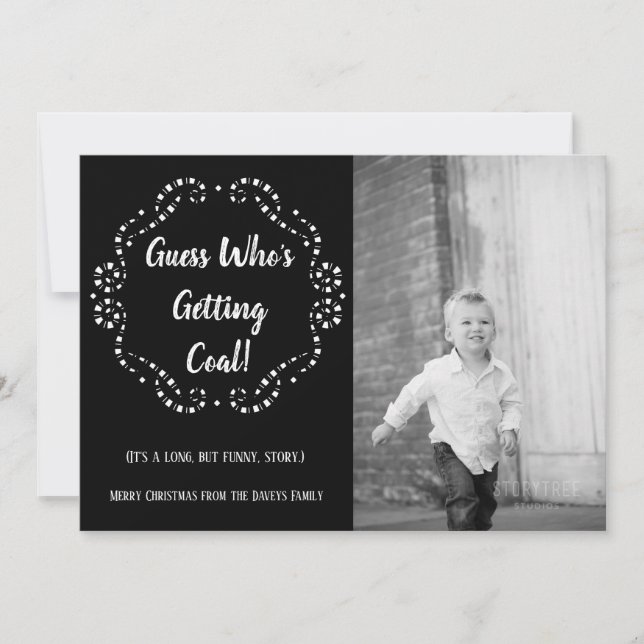 Festividades Alguém está recebendo carvão | Cartão plano de Nat (Frente)
