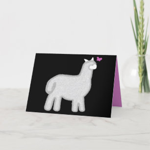 Festividades Alpaca cômoda com cartão de borboleta rosa cintila