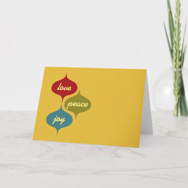 Festividades Amor com cartão de feriado, paz, alegria (Frente)
