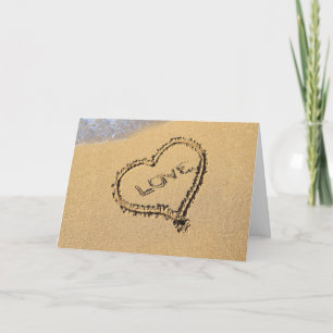 Festividades Amor Coração no Cartão de Areia