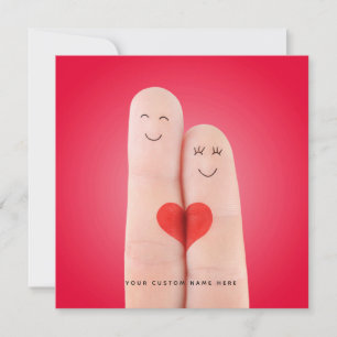 Festividades Amor de Dedos - Cartão de Cumprimentos Romântico F