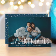 Amor, Luz e Trás | Cartão com fotos de Hanukkah
