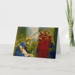 Festividades Angel assistindo ao cartão de Jesus de Natal