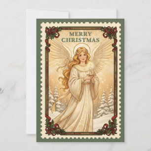 Festividades Angel Cartão de Natal com Carimbo de Prefácio Re