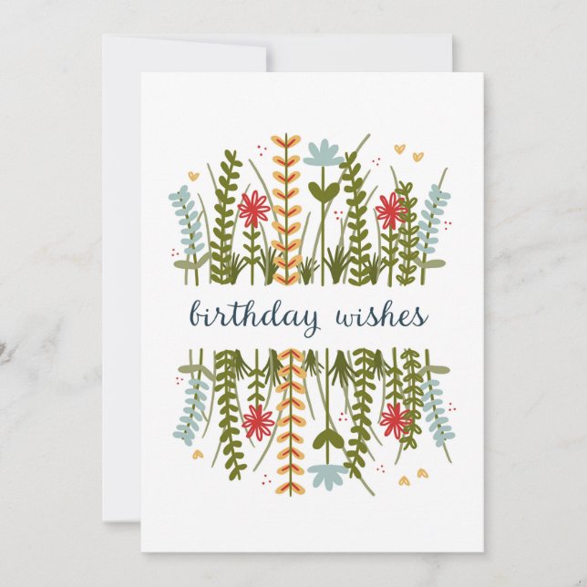 Festividades Aniversário Deseja Cartão de Aniversário Floral (Frente)