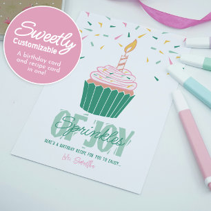 Festividades Aniversário e Cartão de Receita Moderno Brilhante