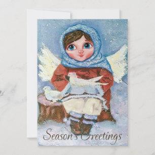 Festividades Anjo Bonito Com Cartão De Férias De Natal De Dove