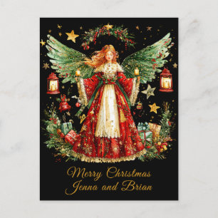 Festividades Anjo de Natal cartão postal de Natal personalizado