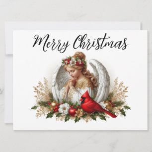 Festividades Anjo de Natal com Cartão de Férias do Cardinal