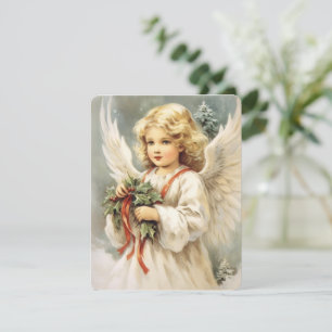 Festividades anjo do cartão de beleza do natal vintage