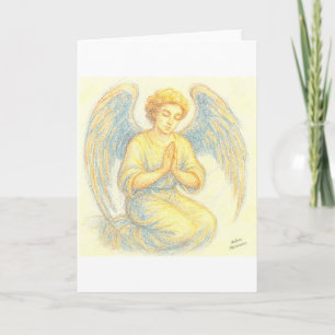 Festividades Anjo na oração Cartão de Férias Plana
