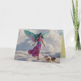 Festividades Anjo Passeando o Cartão de Cachorro 2