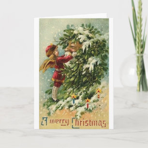 Festividades Anjo Vitoriano E Cartão De Natal De Papai Noel