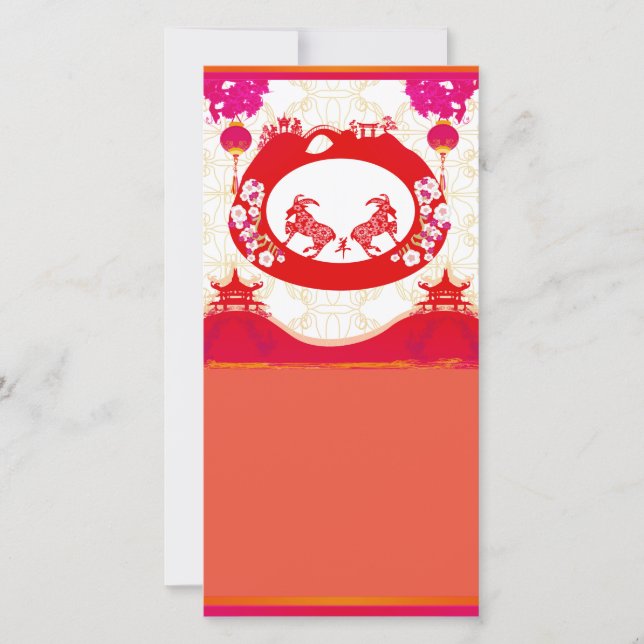 Festividades ano do Cartão com fotos de cabra (Frente)