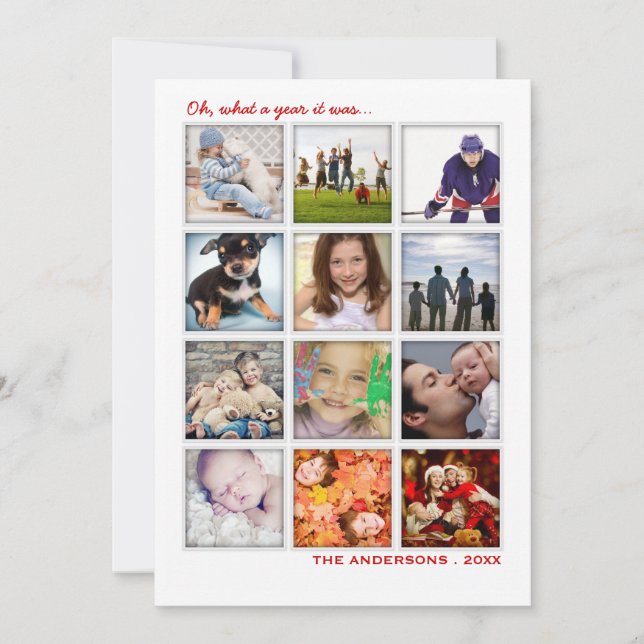 Festividades Ano em Revisão 12 Cartão de Feriado de Colagem de  (Frente)