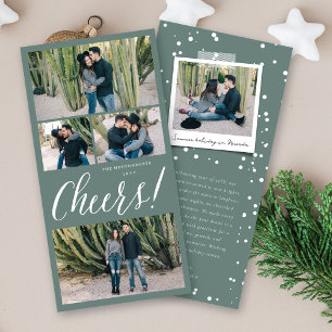 Festividades Ano Novo Cheers Script de Cartão com fotos de Fé