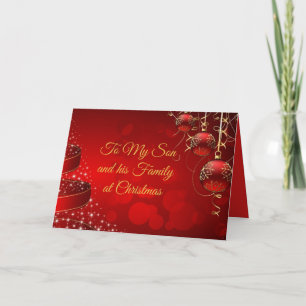 Festividades Ao meu filho e ao seu cartão de saudação de Natal