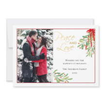 Aquarela de Mistletoe | Cartão de Fotos de Fim de 