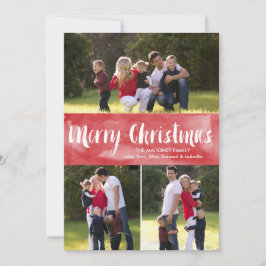Festividades Aquarela Feliz Natal | Cartão com fotos de férias