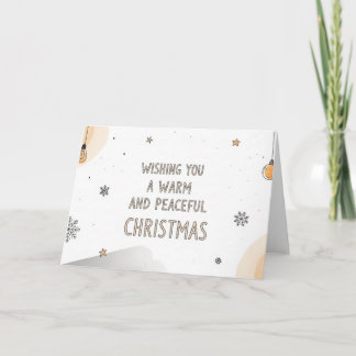 Festividades Arte de cartão minimalista de Natal quente e pacíf