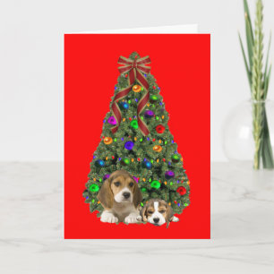 Festividades Árvore de cartão de Natal Beagle