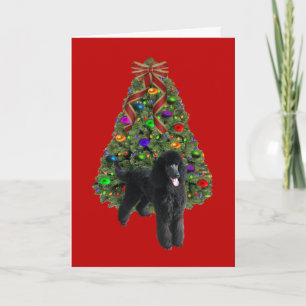 Festividades Árvore de Cartão de Natal Poodle