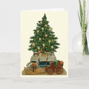 Festividades "Árvore de Natal" Cartão de Saudação Vintage