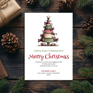 Festividades Árvore de Natal Minimalista Caprichosa Cartão de N