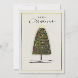 Festividades Árvore decorada e Dourada com cartão de Natal eleg