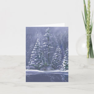 Festividades "Árvores de inverno" Cartão sazonal de belas artes