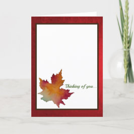 Festividades Autumn Leaf Pensando em seu Cartão de Ação de Graç