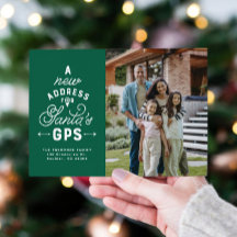 Avisos de mudança em cartão de Natal com 4 fotos