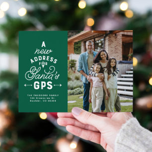 Festividades Avisos de mudança em cartão de Natal com 4 fotos