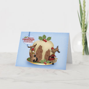 Festividades Avô Reindeer E Pudim O Cartão De Natal