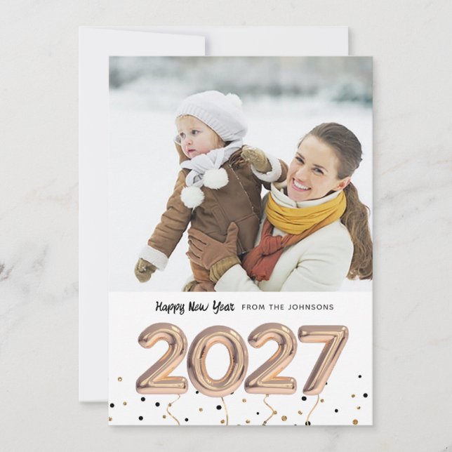 Festividades Balão 2018 | Feliz ano novo de férias | CARTÃO COM (Frente)