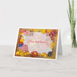 Festividades Bandeira e flores ~ Cartão de Ação de Graças