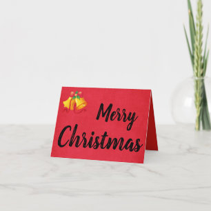 Festividades Bell Amarelo no Cartão de Natal Vermelho