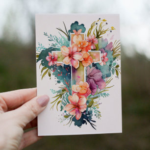 Festividades Belo Cartão de Férias Cristão de Cores Aquáticas