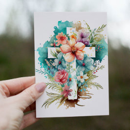 Festividades Belo Cartão de Férias Cristão de Cores Aquáticas