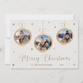 Festividades Belo Cartão de Férias Dourado de Ornamento