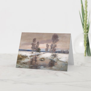 Festividades belo cartão de sermão de pintura de inverno
