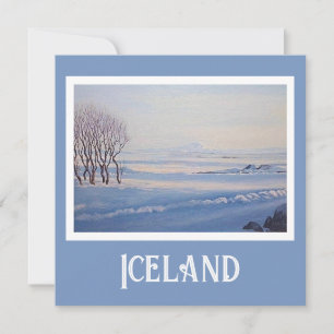 Festividades Belo cartão islandês paisagístico de arte