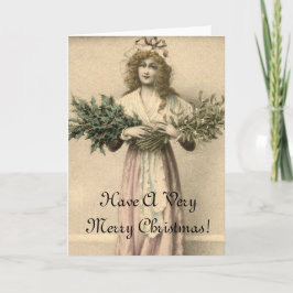 Festividades Belo Vintage Angel Feliz Cartão de Natal