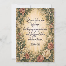 Bênção Cristã Seja a Luz Cartão de Formatura